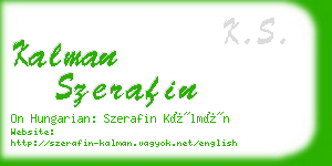 kalman szerafin business card